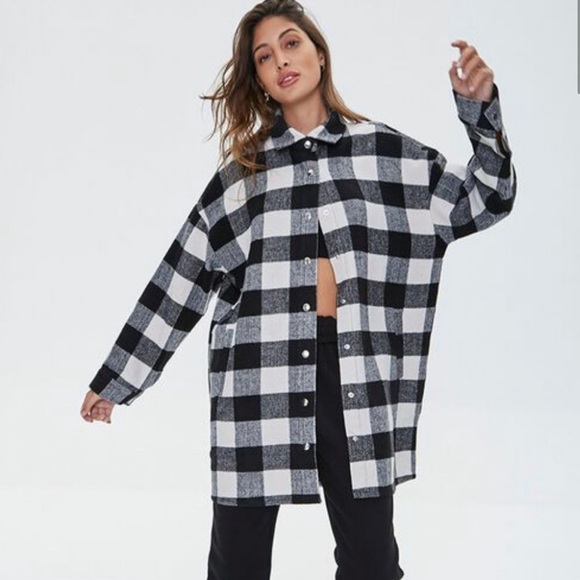 Forever 21 Jackets & Blazers - Buffalo Plaid Duster Jacket - Large